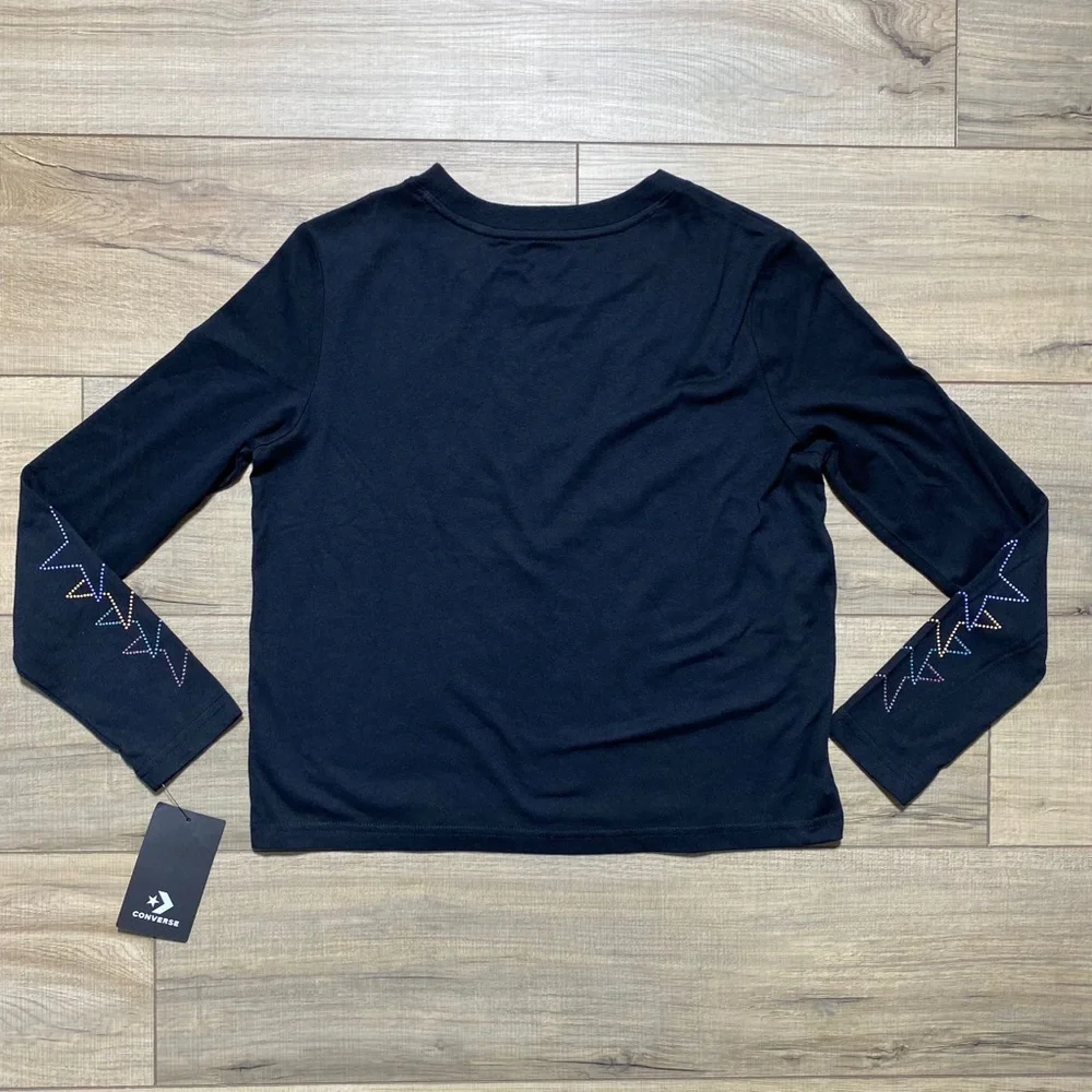 Converse Girls All Star Graphic Long Sleeve Logo Size‎ Large Black
